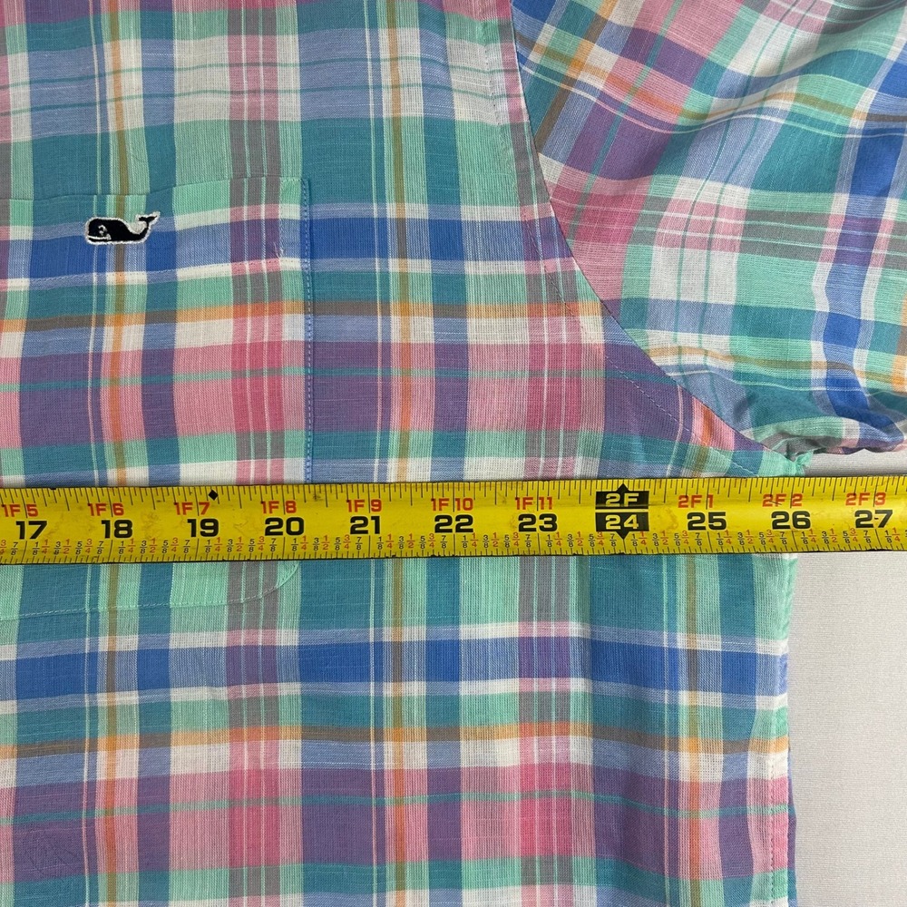 Vineyard Vines Shirt Mens XL Pastel Plaid Classic Fit Tucker Short Sleeve Cotton - Picture 6 of 8